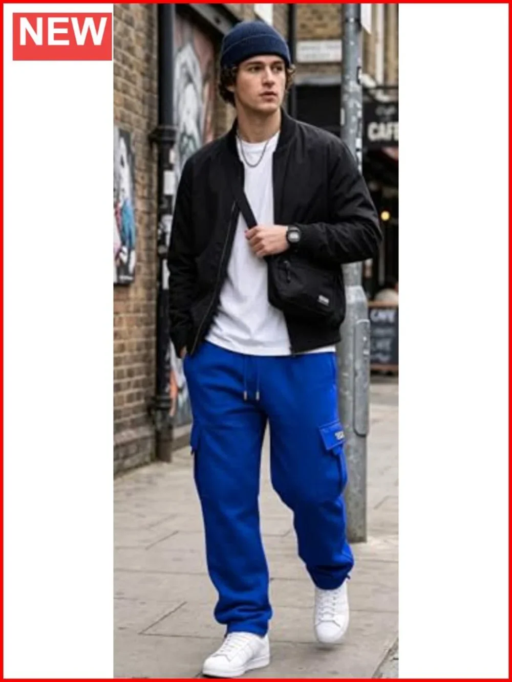 Cargo Sweatpants Drawstring Joggers Athletic Trousers Cotton Polyester